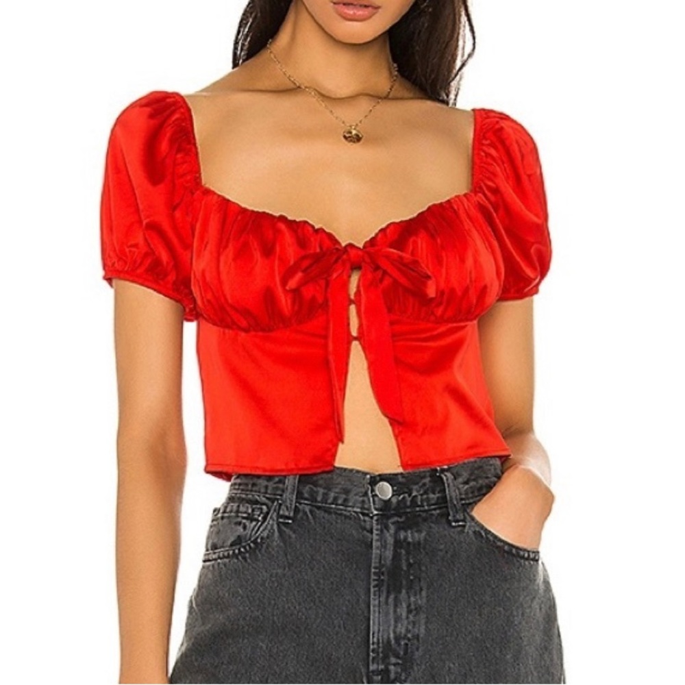 Super down Lesley tie front top